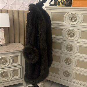 Real raccoon trench coat medium/large